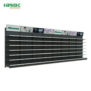 Black <b>Metal</b> Supermarket Shelf Freestanding Retail Display Rack 5 Shelf Gondola Shelving for Store Goods Display - Product Image 6