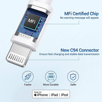Alta calidad MFI certificado Original C94 Cable de datos de carga rápida personalizado tipo C a 8PIN gran oferta para dispositivos IOS