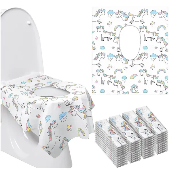 Toiletten sitzbezüge Einweg artikel für Kleinkinder Extra große Töpfchen-Trainings folien aus Papier Individuell verpackter tragbarer Toiletten sitz