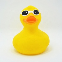 Canard de bain en caoutchouc jaune en gros, promotionnel, en plastique, flottant, en vrac, avec lunettes de soleil
