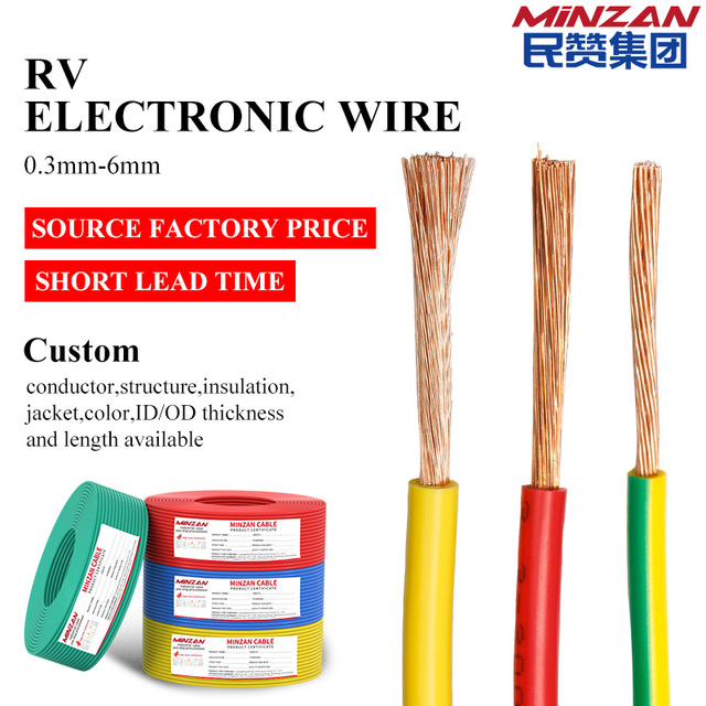 60227IEC 02 RV Single Copper Electronic Wire 0.3mm 0.5mm 0.75mm 1mm 1.5mm 2.5mm 4mm 6mm PVC Flexible Electrical Wire