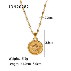 Collar de Acero Inoxidable con Baño de Oro de 18K para Mujer, con Colgante de Diseño Geométrico de Luna, Sol y Corazón, con Zirconia como Piedra de Nacimiento de Julio - Product Image 6