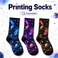 Chaussettes personnalisées imprimées pour hommes, motif imprimé numérique, chaussettes décontractées, chaussettes habillées, séchage rapide, antibactériennes, chaussettes unisexes pour hommes