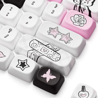 Ensemble de touches de clavier Akko Dark Angel 140 touches US-ANSI Touches de clavier ISO-UK 68% 70% 75% 80% TKL Touches de clavier pleine taille