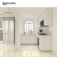 Kabinet Dapur Bentuk L Australia, Desain Terintegrasi Warna Putih, Panel Tahan Kelembapan, Tata Letak Penyimpanan Pintar untuk Renovasi Rumah
