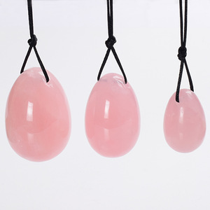 Đá quý đá tự nhiên Rose Quartz Yoni trứng đá quý đồ trang sức đá quý tự nhiên Rose Quartz - Product Image 1