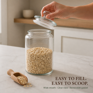 <span class=keywords><strong>Bocaux</strong></span> de cuisine en verre transparent à usage domestique, avec couvercle en silicone serré à l'air, pot de stockage d'aliments et de bonbons, ml - Product Image 4