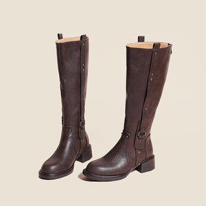 <span class=keywords><strong>Bottes</strong></span> hautes d'équitation pour femmes, confortables, avec boucle en métal et fermeture éclair, pour <span class=keywords><strong>mollets</strong></span> larges et largeurs variées - Product Image 2