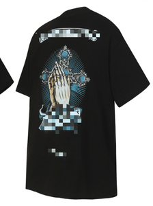 T-shirt Unisex Chrome Hearts con Stampa AR sul Bordo, 100% Cotone, Manica Corta, Collo alla Moda, Vestibilità Regolare, 280 Grammi, Ingrosso - Product Image 3