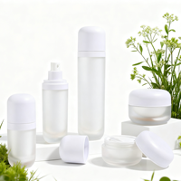 120ml 100ml 50ml 30ml 50g 30g vide en plastique rond givré lotion cosmétique bouteille pompe bouteille pour bouteilles de soins de la peau