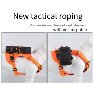 Harnais Réfléchissant Réglable en <span class=keywords><strong>Maille</strong></span> d'Air 3D avec Autocollant pour Chien, Harnais Tactique Oxford pour Grands Chiens avec Poignée - Product Image 3