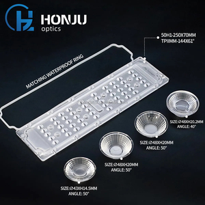 Mảng ống kính quang học <span class=keywords><strong>LED</strong></span> Honju 250x70mm 3030 50n1 đa góc chiếu sáng đường phố, đèn pha <span class=keywords><strong>LED</strong></span>, nhiều ống kính - Product Image 1