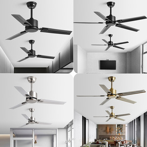 <b>Ceiling</b> <b>Fan</b> With High Airflow Quiet Operation Ac Motor For Living Room And Study Without Light Minimalist Industrial Style - Product Image 1