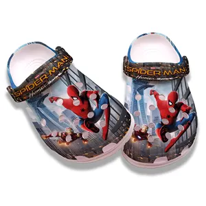 Zuecos Personalizados de Superman PARA LA Playa, Zapatos de EVA Cool Spider Man, Zuecos Estampados Unisex para Niños