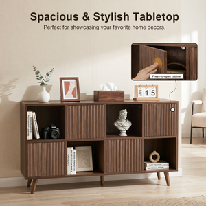 Estantería organizadora de 8 cubos con 4 puertas, estantería independiente para libros y decoración en sala de estar y dormitorio - Product Image 5