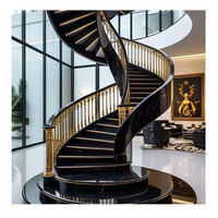 Escalier Courbé Intérieur au Design Moderne, Marches Métalliques Durables, Garde-Corps Métallique, Escaliers Courbes Personnalisés pour la Décoration Intérieure d'Appartement