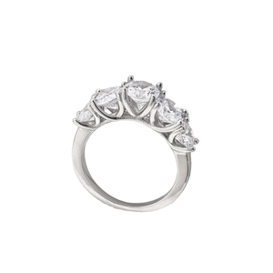 Anillo de Plata de Ley S925 con Moissanita de 3.6 Quilates, Diseño Clásico de Lujo de Cinco Estrellas para Parejas - Product Image 1