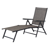 Chaise longue en métal de style moderne de haute qualité Mobilier de salle à manger d'extérieur polyvalent pour jardin, plage, parc ou restaurant