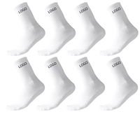 Chaussettes de sport pour hommes OEM, haute élasticité, respirantes, en coton peigné, couleur unie, blanc, noir, fitness, vente en gros