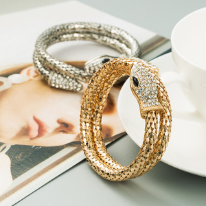 Bracelets serpent punk pour hommes et femmes, alliage, strass, vintage, plaqué <span class=keywords><strong>or</strong></span> <span class=keywords><strong>18</strong></span> <span class=keywords><strong>carats</strong></span>, bijoux - Product Image 4