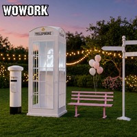WOWORK Cabine Photo Miroir Infini Cubique avec Toile de Fond Artistique pour Mariages et Fêtes