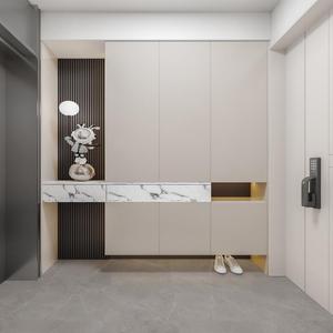 Meuble à chaussures sur mesure haut de gamme, grande capacité, rangement fermé pour hall d'entrée de villa et espace d'entrée de maison haut de gamme - Product Image 1
