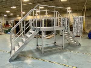 Промышленные передвижные алюминиевые лестницы-платформы OEM для сборки и обслуживания - Product Image 5