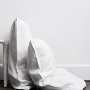 Hotel White Linen Bedding Set Custom <b>Size</b> Queen <b>King</b> Pure Linen Fabric Luxury Duvet Sets Bedding with Pillowcase Cover Set - Product Image 5