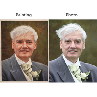 Portrait personnalisé de homme à partir de photo, peinture à l'huile réaliste, peinte à la main, toile murale, cadeau pour la fête des pères et décoration intérieure