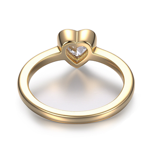 Bague de fiançailles en diamant de laboratoire taille cœur, très vendue en e-commerce, pour femmes, en or 18 carats véritable, personnalisation de bijoux, fabrication sur mesure. - Product Image 2