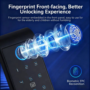 Serrure intelligente pour l'extérieur Serrure étanche en alliage d'aluminium Contrôle d'accès Porte sans fil Télé<span class=keywords><strong>commande</strong></span> TTlock Tuya NFC Empreinte digitale - Product Image 5