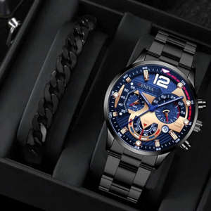 Montre à quartz classique pour homme NYY, style chinois simple, boîtier en alliage, cadran en verre, bracelet en acier, vente chaude, transfrontalier - Product Image 4