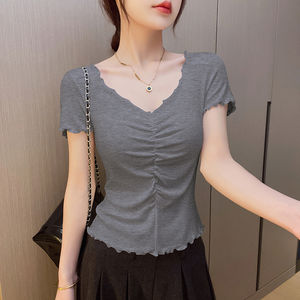 Zzh เสื้อยืดสตรี YF1142สไตล์สั้นเพื่อโชว์ความยาวของขาราคาพิเศษที่ไม่ควรพลาด - Product Image 5