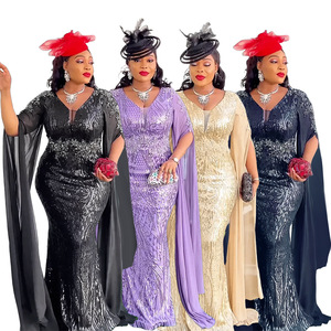 2025 europeo e americano nuovo <span class=keywords><strong>capodanno</strong></span> con paillettes festa di natale abito da sera donna africano taglie forti - Product Image 1