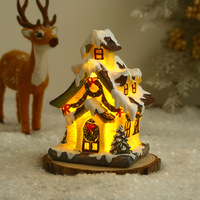 Décoration de noël résine petite maison Miniature paysage Art déco enfant/adolescent européen décoratif veilleuse cadeau