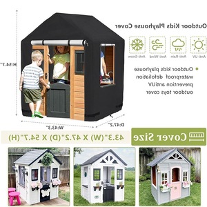 Housse de maisonnette pour enfants en tissu Oxford, 142x142x153cm, protection extérieure imperméable pour les enfants de 3 à 8 ans - Product Image 1