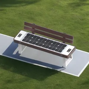 Hot Model Solar Bench With LED Lights Charger Wifi Bluetooth Audio Modern Smart Charging Bench Outdoor Solar Bench