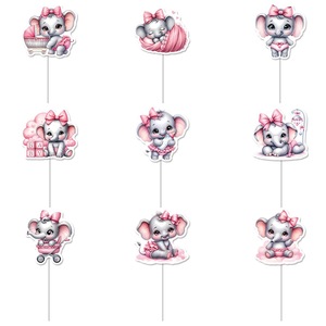 Moderno rosa elefante piccola targa torta di vendita calda Baby Shower festa decorazione per il <span class=keywords><strong>compleanno</strong></span> della ragazza - Product Image 4
