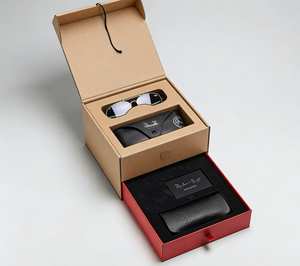 กล่องบรรจุภัณฑ์แว่นตาแบบพกพา ทำจากวัสดุรีไซเคิลรักษ์โลก พิมพ์โลโก้ได้ตามต้องการ หรูหรา แข็งแรง ทนทาน ใช้ซ้ำได้ - Product Image 1