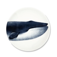 Service de vaisselle en céramique 3 pièces Assiettes Faune Flore Excelsa Motif animalier Bleu Marine Technique de tampographie Réutilisable