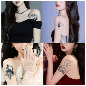 यथार्थवादी फूल आर्म टैटू स्टिकर, हर्बल जूस डिजाइन, वाटरप्रूफ, लंबे समय तक चलने वाले, अर्ध-स्थायी, अर्ध-स्थायी - Product Image 2