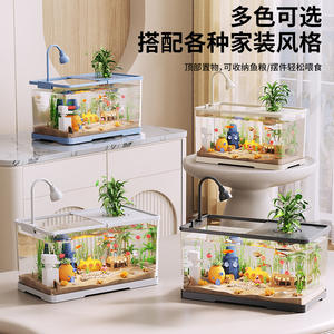 อุปกรณ์กรองตู้ปลา Lida 725 ตะกร้าแขวนตู้ปลาขนาดเล็ก ตู้ปลาพลาสติกทรงไม่สมมาตรสำหรับตั้งโต๊ะ ตู้ปลาทอง เป็นมิตรกับสิ่งแวดล้อม - Product Image 5