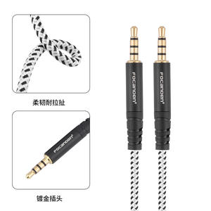 Focanden Audio <b>Cable</b> 3.5mm Male To Male Braided For Headphones Speakers Amplifiers - Product Image 2