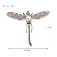 Broche YOUFENG, nouvelle mode, cristal, luxe, perle, libellule, broche polyvalente, personnalisée, accessoire pour costume pour femmes