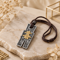 Pendentif pièce de monnaie Feng Shui chinois, amulette de richesse taoïste, talisman, charme en bronze ancien pour la chance et la prospérité