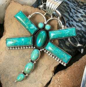 Colgante de piedra preciosa turquesa Natural, joyería colgante de plata de ley sólida 925, joyería ODM OEM para mujeres hermosas - Product Image 1