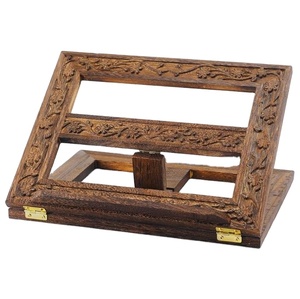 Maßgefertigter Verstellbarer Holz-Bibelständer, Geschnitzter Bibelhalter, Missal-Buchständer zum Lesen, Klappbarer Religiöser Gebetsständer - Product Image 1