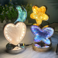 Lampes de nuit décoratives en cristal en gros, lampes de table en pierre naturelle multi-formes pour cadeaux