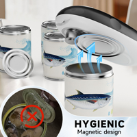 Ouvre-boîte électrique à une touche, bord lisse, acier inoxydable, plastique, sans danger pour les mains, utilisation sûre, gadgets de cuisine pour les personnes âgées, l'arthrite