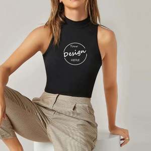 Logo Crop <b>Top</b> <b>Women</b> <b>Sexy</b> Sleeveless Slim High Neck Racerback Tank <b>Tops</b> Spandex Fitted Cropped Tights Crop Tank <b>Top</b> - Product Image 5